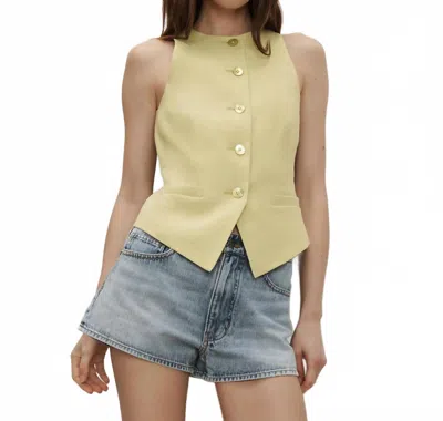 Veronica Beard Hartwell Tailored Vest In Pistachio In Yellow