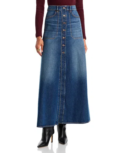 Veronica Beard Hathaway Denim Maxi Skirt In Blue