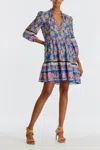Veronica Beard Hawken Mixed Floral Silk Minidress In Multi