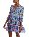 Veronica Beard Hawken Mixed Floral Silk Minidress In Sarong Floral
