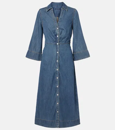 Veronica Beard Haydon Denim Shirt Dress In Blue