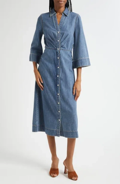 Veronica Beard Haydon Denim Shirtdress In Blue