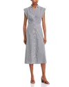 Veronica Beard Haydon Stripe Cotton Blend Shirtdress In Blue