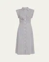 Veronica Beard Haydon Stripe Cotton Blend Shirtdress In Multi