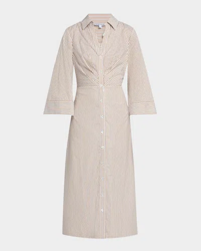 Veronica Beard Haydon Stripe Shirtdress In White