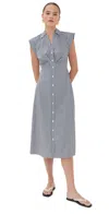 Veronica Beard Haydon Striped Midi Shirtdress Navy/white