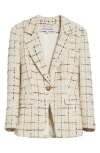 Veronica Beard Healy Check Tweed Dickey Jacket In Multi