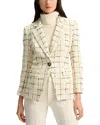 Veronica Beard Healy Check Tweed Dickey Jacket In Neutral