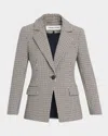 Veronica Beard Healy Houndstooth Dickey Jacket In Multi