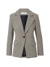 Veronica Beard Healy Houndstooth Single-breasted Blazer In Multi