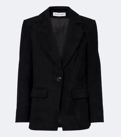 Veronica Beard Healy Suede Blazer In Black