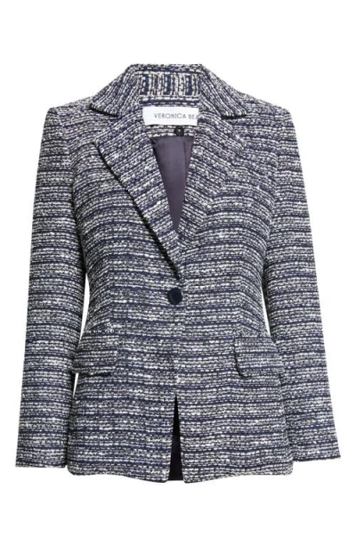Veronica Beard Healy Tweed Dickey Jacket In Gray