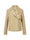 Veronica Beard Heathcliff Cropped Leather Trench Jacket In Neutral