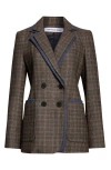 Veronica Beard Hedi Plaid Dickey Jacket In Multi