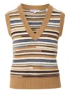 Veronica Beard Helenka Striped Knitted Vest In Multi