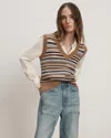 Veronica Beard Helenka Wool Sweater Vest In Dark Acorn Multi In Brown