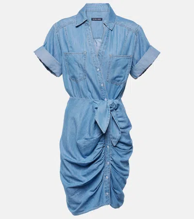 VERONICA BEARD HENSLEY GATHERED DENIM SHIRT DRESS