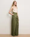 Veronica Beard Heron Pleated Wide Leg Pants In Green