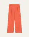 Veronica Beard Heyser Wide-leg Pants In Persimmon