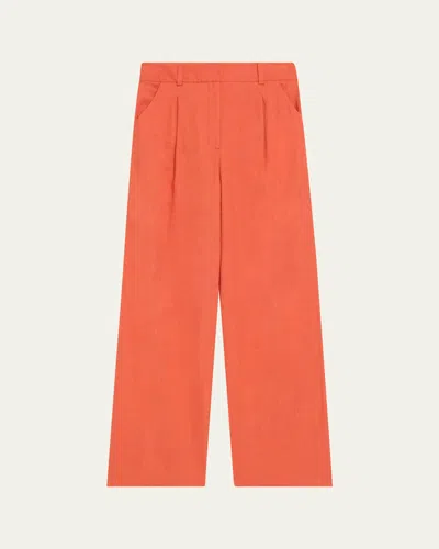 Veronica Beard Heyser Wide-leg Pants In Persimmon