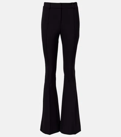 Veronica Beard Hibiscus High-rise Flared Pants In Black