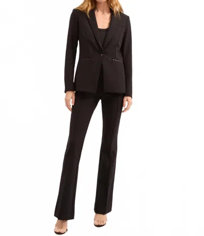 Veronica Beard Hibiscus Scuba Wide Leg Pant In Black