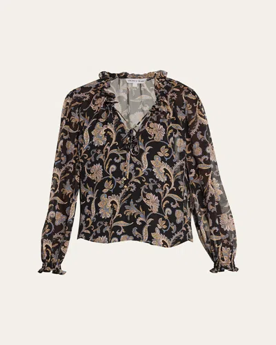 Veronica Beard Hickory Paisley Blouse In Brown
