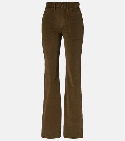 Veronica Beard High-rise Cotton Wide-leg Pants In Brown