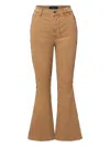 Veronica Beard Carson High-rise Ankle Flare Jeans With Slant Pockets In Brown