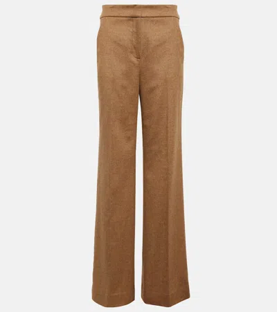 Veronica Beard High-rise Straight-fit Pants In Taupe