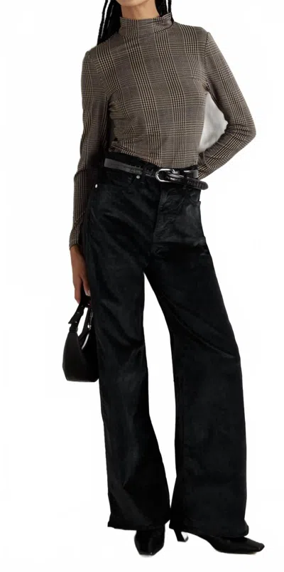 Veronica Beard High Rise Wide Leg Velvet Pants In Noir In Black
