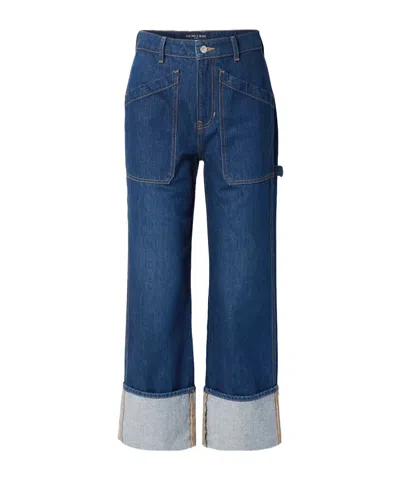 Veronica Beard High-waisted Wide-leg Jeans In Blue