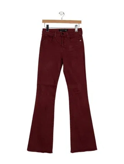 Pre-owned Veronica Beard High-rise Flared Jeans In Red