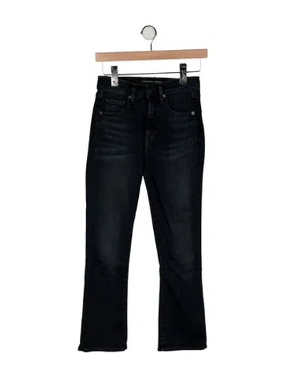 Pre-owned Veronica Beard High-rise Flared Jeans In Black
