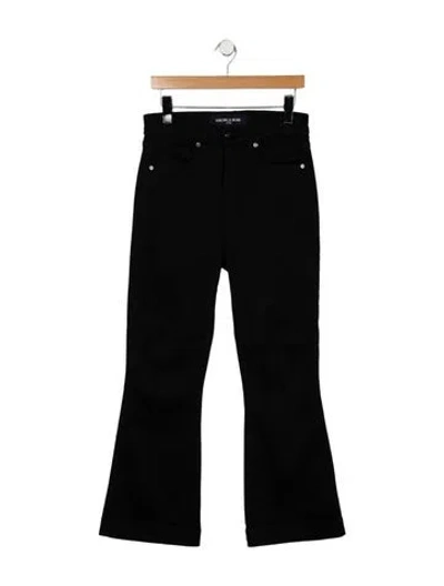 Pre-owned Veronica Beard High-rise Flared Jeans In Black
