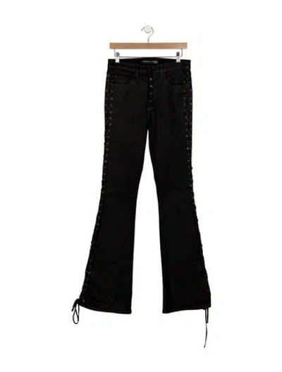 Pre-owned Veronica Beard High-rise Flared Jeans In Black