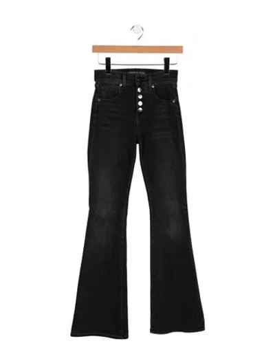 Pre-owned Veronica Beard High-rise Flared Jeans In Black