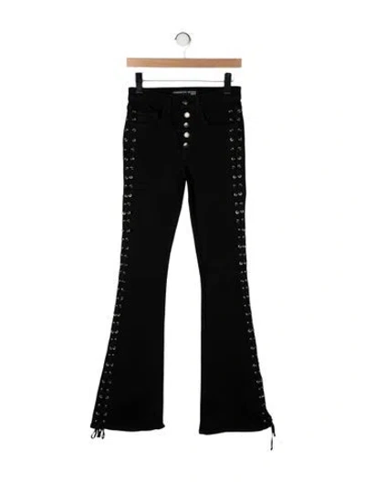 Pre-owned Veronica Beard High-rise Flared Jeans In Black