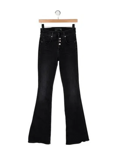 Pre-owned Veronica Beard High-rise Flared Jeans In Black