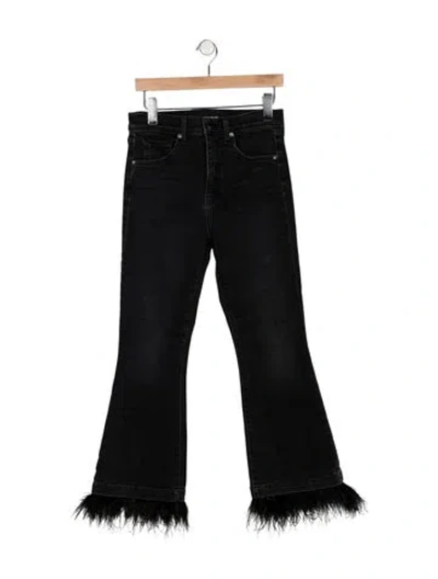 Pre-owned Veronica Beard High-rise Flared Jeans In Black