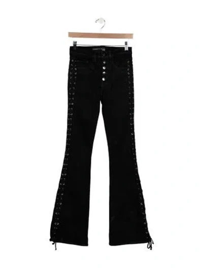 Pre-owned Veronica Beard High-rise Flared Jeans In Black