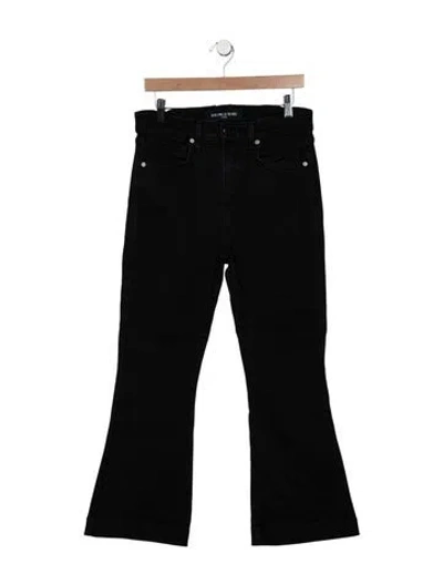 Pre-owned Veronica Beard High-rise Flared Jeans In Black