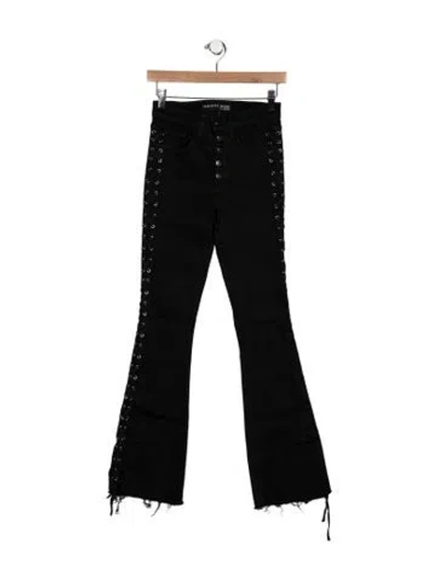 Pre-owned Veronica Beard High-rise Flared Jeans In Black