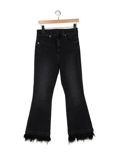 Pre-owned Veronica Beard High-rise Flared Jeans In Black