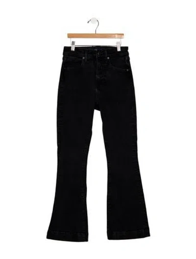 Pre-owned Veronica Beard High-rise Flared Jeans In Black