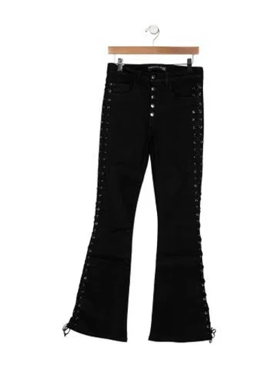 Pre-owned Veronica Beard High-rise Flared Jeans In Black
