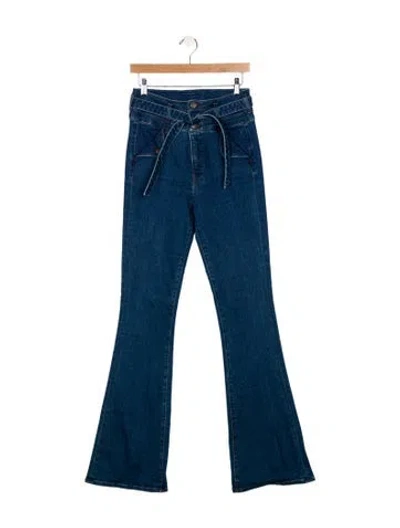 Pre-owned Veronica Beard High-rise Flared Jeans In Blue