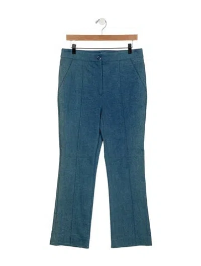 Pre-owned Veronica Beard High-rise Flared Jeans In Blue