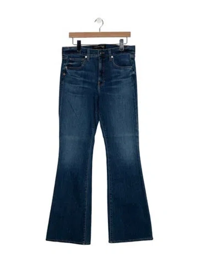Pre-owned Veronica Beard High-rise Flared Jeans In Blue