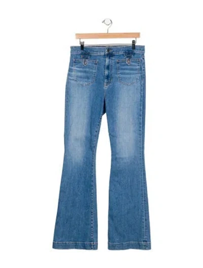 Pre-owned Veronica Beard High-rise Flared Jeans In Blue